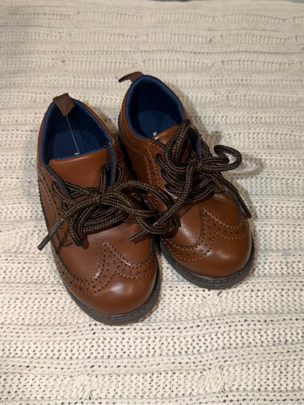 Classic Brown Kids Dress Shoes - Leather Wingtip